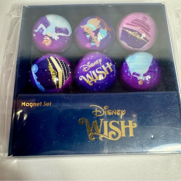 NWT. Disney Cruise Line Magnet set. DCL Disney Wish Cinderlla Gus Jaq Magnet set - Picture 2 of 9